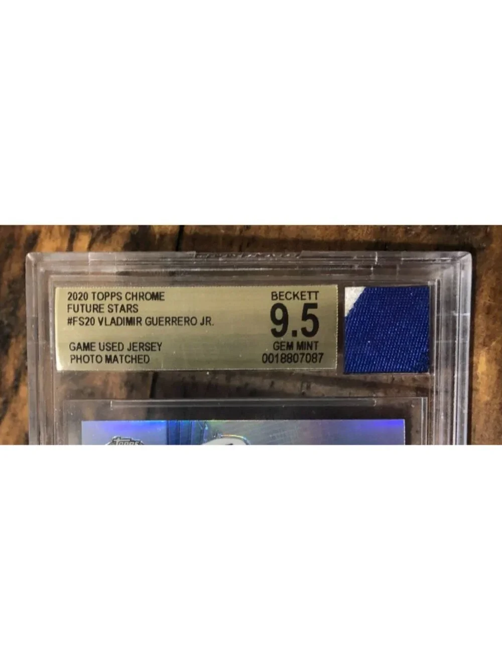 2020 Topps Chrome BGS 9.5 Vladimir Guerrero Jr. #FS-20 Game Worn Jersey Relic